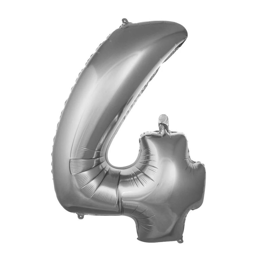 Folyo Balon Gümüş 4 34 İnç 76 Cm